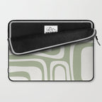 Palm Springs Mid Century Modern Abstract in Sage Green and Nearly White Laptop Sleeve Gallery Image 2