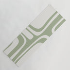 Palm Springs Mid Century Modern Abstract in Sage Green and Nearly White Yoga Mat Gallery Image 1