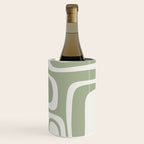 Palm Springs Mid Century Modern Abstract in Sage Green and Nearly White Wine Chiller Gallery Image 3