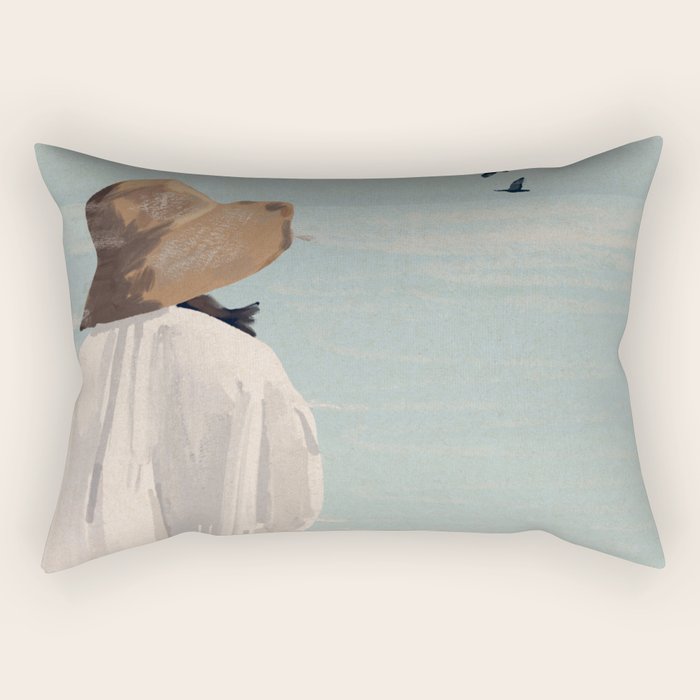 Dreaming by the Sea Rectangular Pillow Gallery Image 1
