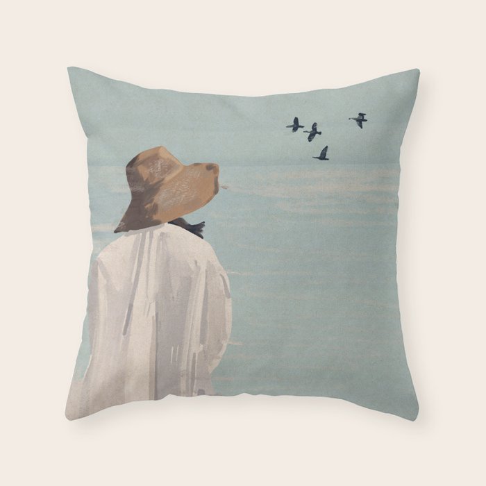 Dreaming by the Sea Throw Pillow Gallery Image 6