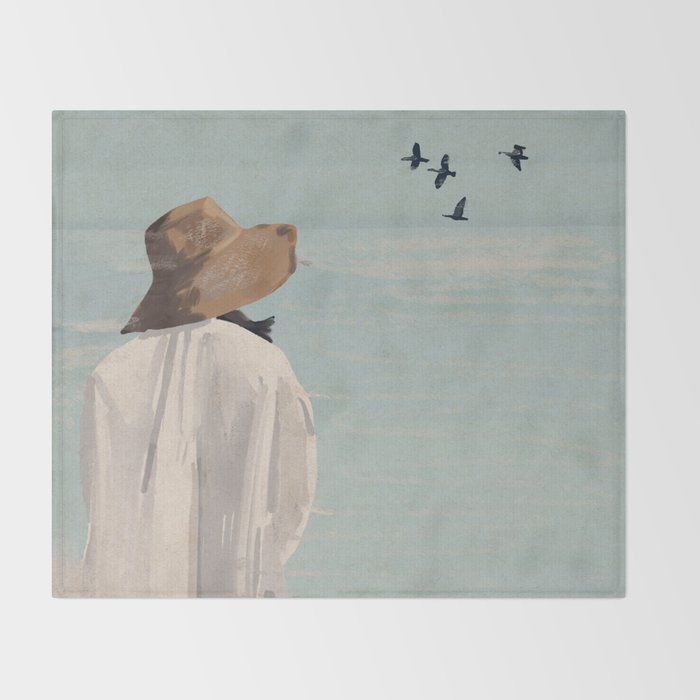 Dreaming by the Sea Throw Blanket Gallery Image 2