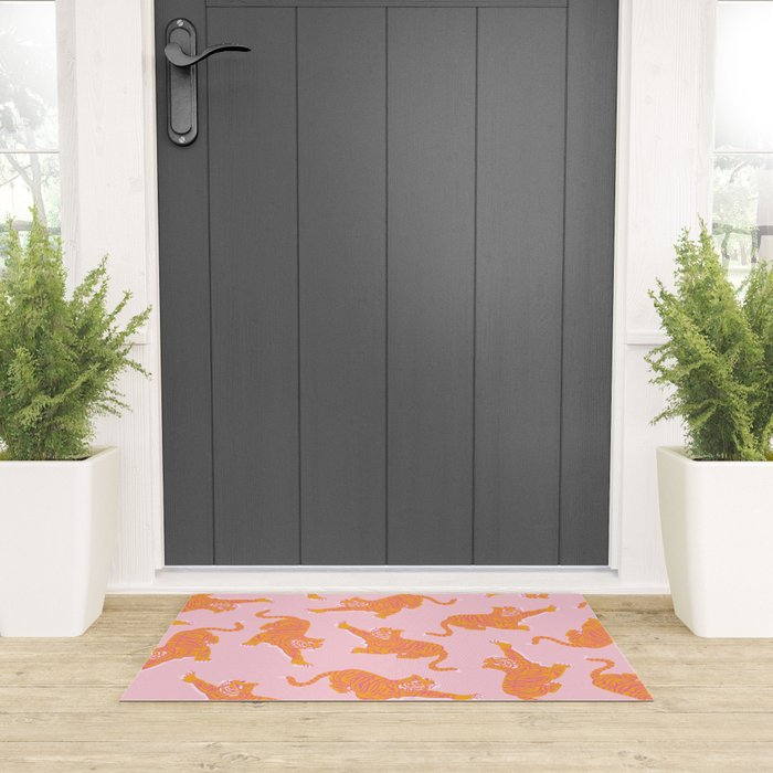 Year of the Tiger - Pink/Orange Welcome Mat Gallery Image 3