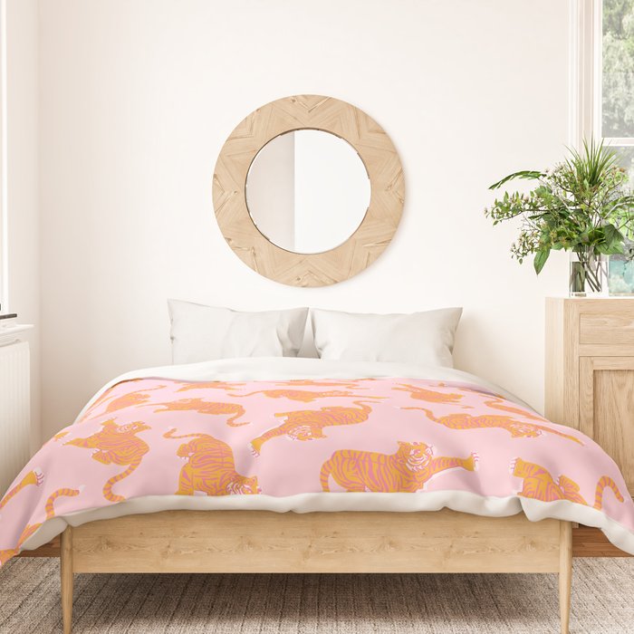 Year of the Tiger - Pink/Orange Duvet Cover Gallery Image 3