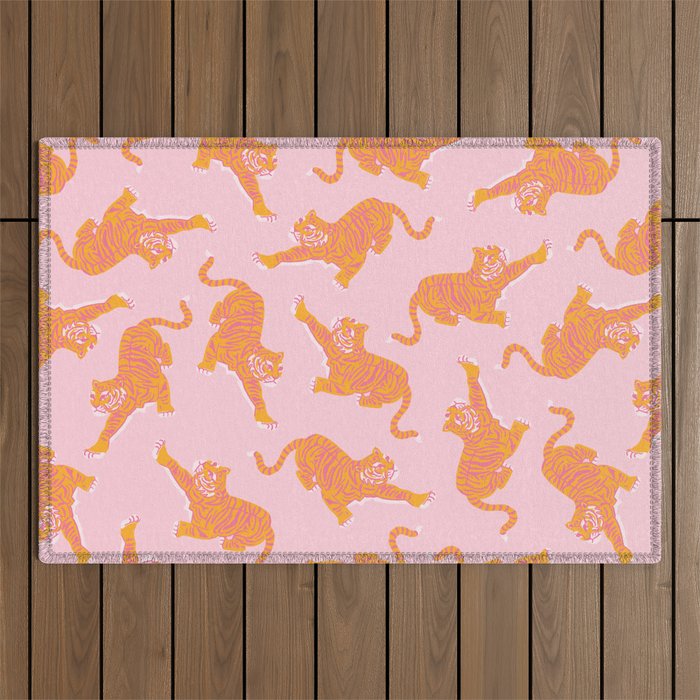 Year of the Tiger - Pink/Orange Outdoor Rug