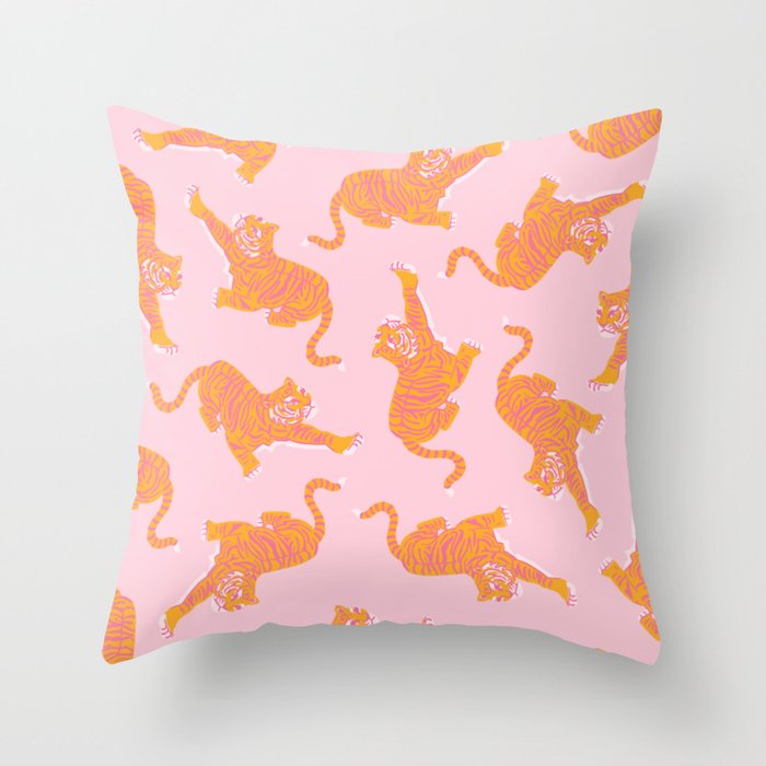 Year of the Tiger - Pink/Orange Throw Pillow Gallery Image 6