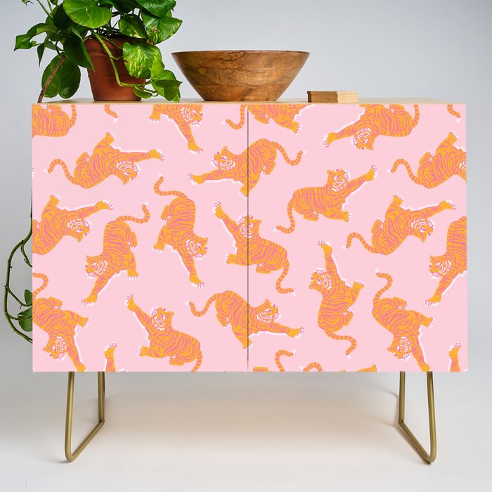 Year of the Tiger - Pink/Orange Credenza Gallery Image 1
