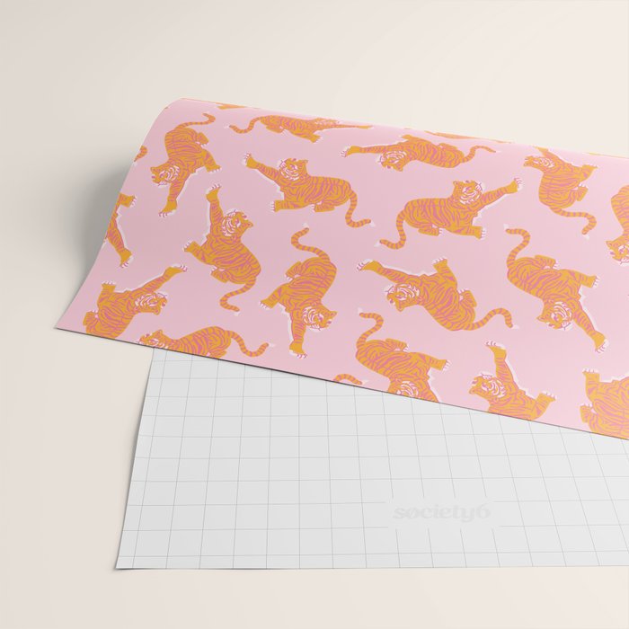 Year of the Tiger - Pink/Orange Wrapping Paper Gallery Image 2