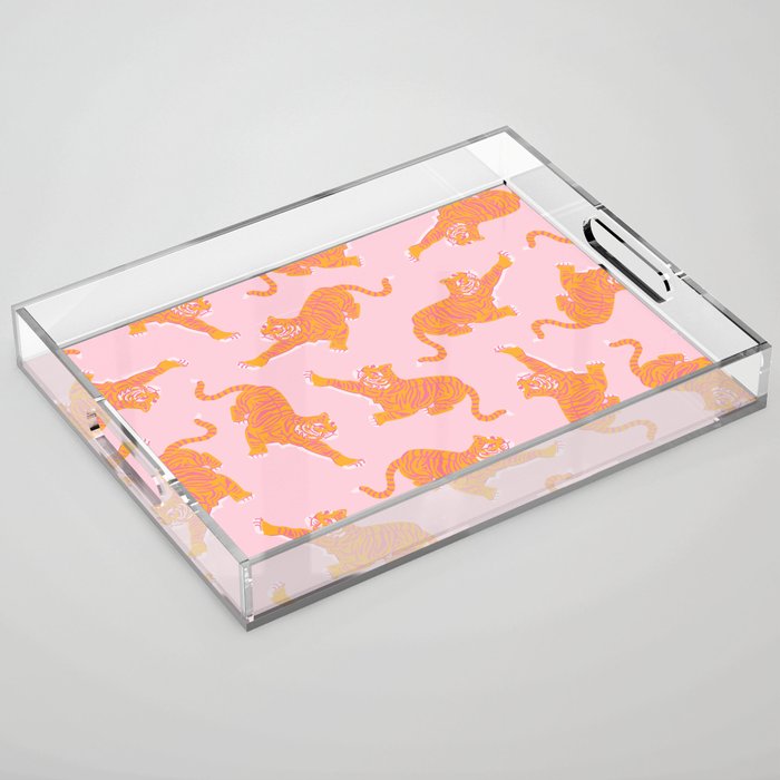Year of the Tiger - Pink/Orange Acrylic Tray Gallery Image 1