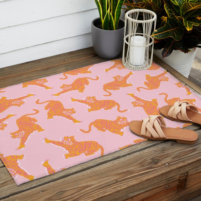 Year of the Tiger - Pink/Orange Outdoor Rug Gallery Image 2