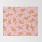 Year of the Tiger - Pink/Orange Throw Blanket Gallery Image 2