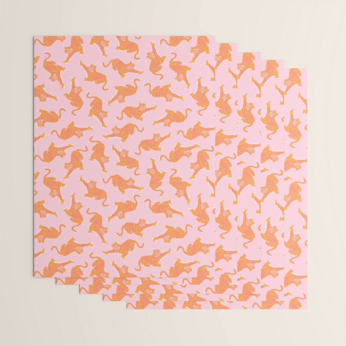 Year of the Tiger - Pink/Orange Wrapping Paper Gallery Image 3