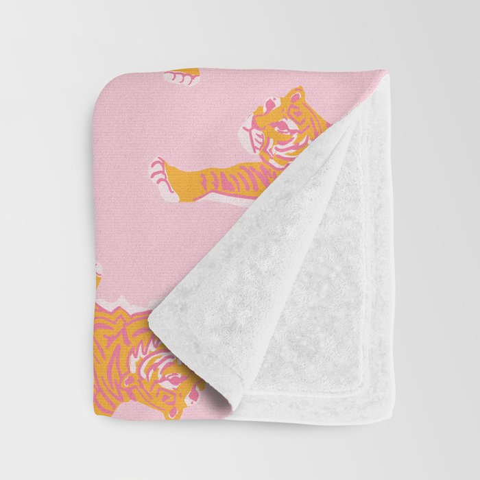 Year of the Tiger - Pink/Orange Throw Blanket Gallery Image 3