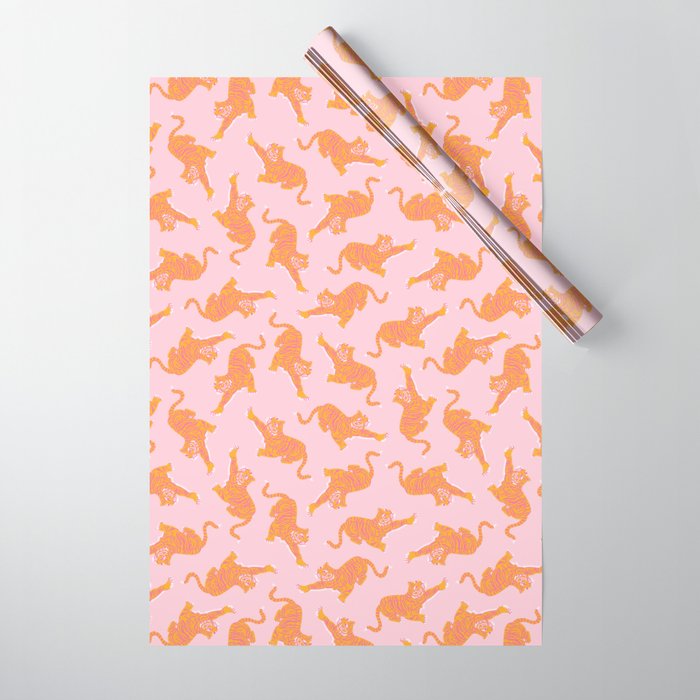 Year of the Tiger - Pink/Orange Wrapping Paper Gallery Image 1