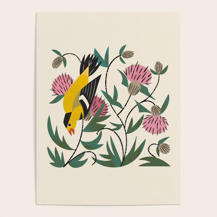 Goldfinch and Thistle Poster Gallery Image 4
