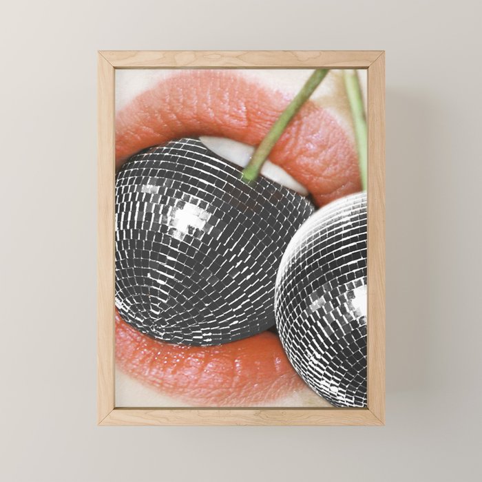 BITE me | Disco Cherry & Lips  Mini Art Print Gallery Image 1