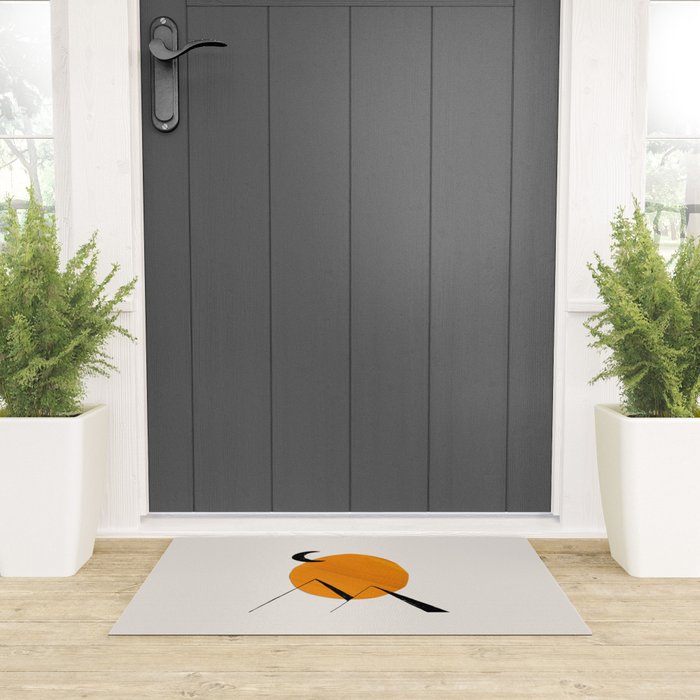 Minimalist Minimal Mid Century Abstract Middle Eastern Egypt Ancient Ruins Pyramids Moon Ejaaz Hanif Welcome Mat Gallery Image 3