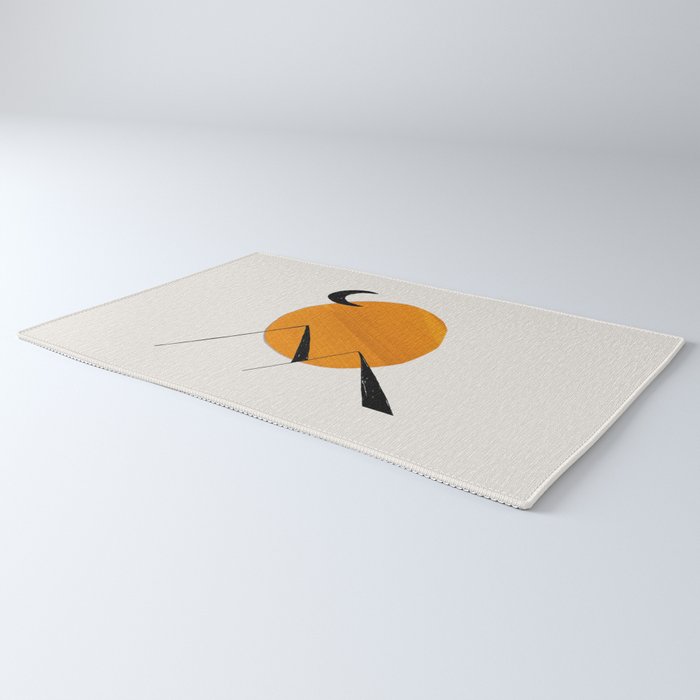 Minimalist Minimal Mid Century Abstract Middle Eastern Egypt Ancient Ruins Pyramids Moon Ejaaz Hanif Rug Gallery Image 3