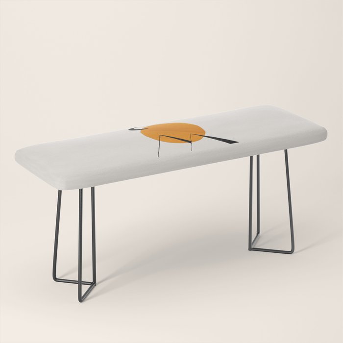 Minimalist Minimal Mid Century Abstract Middle Eastern Egypt Ancient Ruins Pyramids Moon Ejaaz Hanif Bench Gallery Image 1