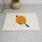 Minimalist Minimal Mid Century Abstract Middle Eastern Egypt Ancient Ruins Pyramids Moon Ejaaz Hanif Rug Gallery Image 1