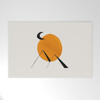 Minimalist Minimal Mid Century Abstract Middle Eastern Egypt Ancient Ruins Pyramids Moon Ejaaz Hanif Welcome Mat Gallery Image 1