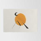 Minimalist Minimal Mid Century Abstract Middle Eastern Egypt Ancient Ruins Pyramids Moon Ejaaz Hanif Rug Gallery Image 2
