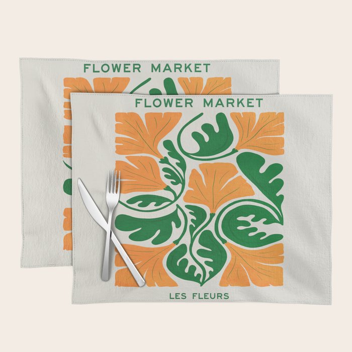 Blaze & Green: Les Fleurs | Flower Market 03 | Spring Summer 23 Placemat Gallery Image 1