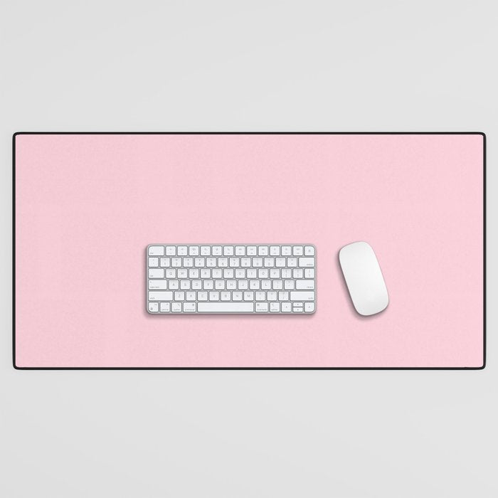 Light Soft Pastel Pink Solid Color Desk Mat Gallery Image 1