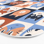 Colorful checkered cat pattern Bath Mat Gallery Image 3
