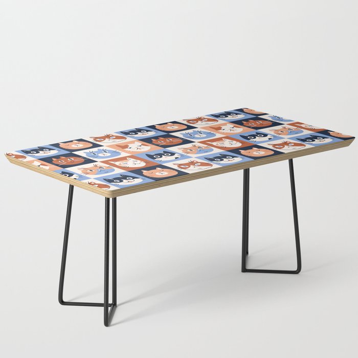 Colorful checkered cat pattern Coffee Table Gallery Image 1