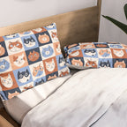 Colorful checkered cat pattern Pillow Sham Gallery Image 2
