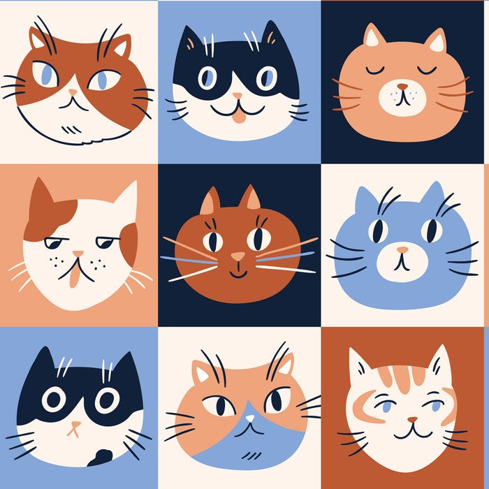 Colorful checkered cat pattern Coffee Mug Gallery Image 2