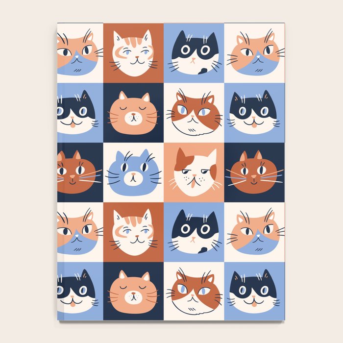 Colorful checkered cat pattern Notebook Gallery Image 4