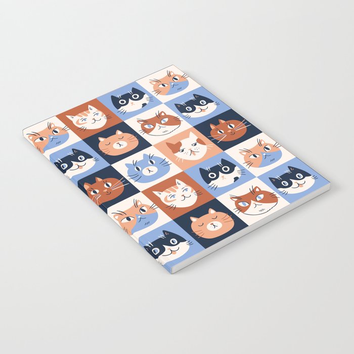 Colorful checkered cat pattern Notebook Gallery Image 2