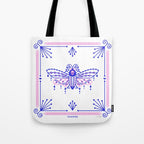 Death's Head Hawkmoth - Indigo & Pink Palette Tote Bag Gallery Image 1