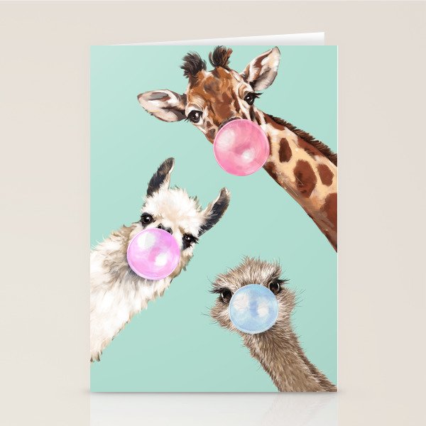 Bubblegum Gangs in Green Stationery Card Gallery Image 2