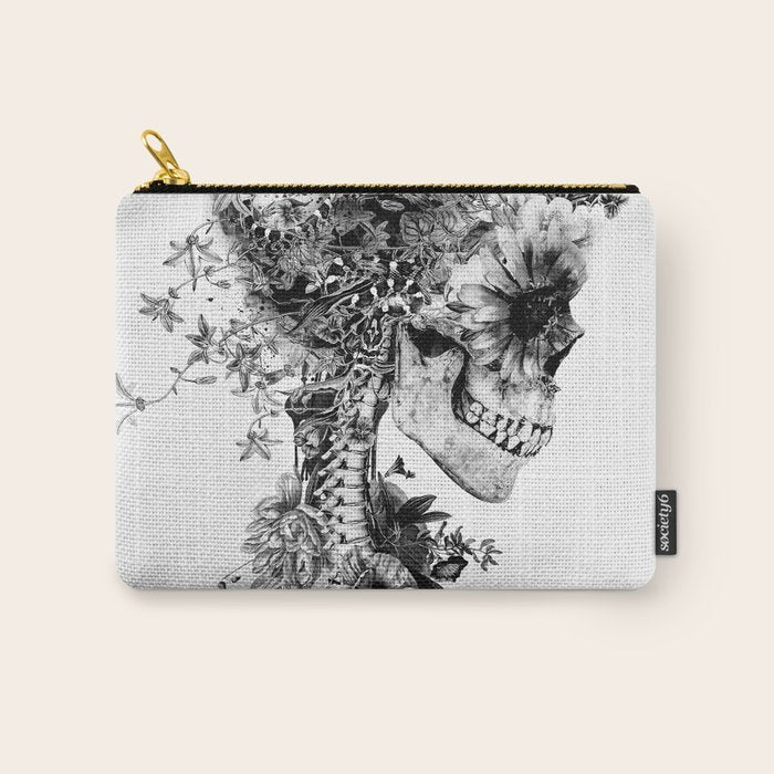 Skull BW Carry All Pouch Gallery Image 1