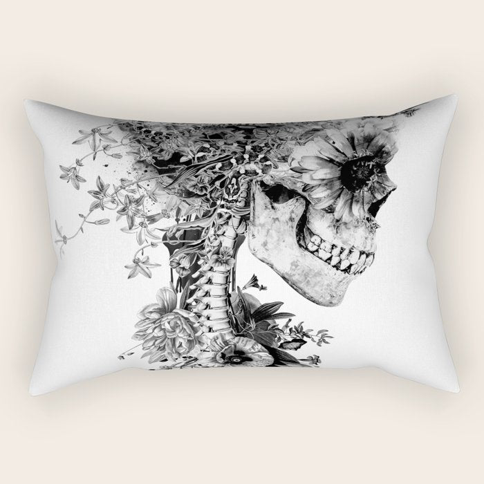 Skull BW Rectangular Pillow Gallery Image 2