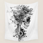 Skull BW Wall Tapestry Gallery Image 4
