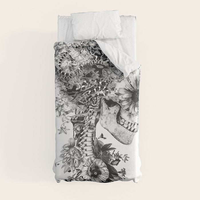 Skull BW Duvet Cover Gallery Image 4