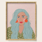 Woman Portrait- Clementines Earrings  Serving Tray Gallery Image 1
