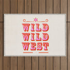 Wild Wild West Cowboy Typography Outdoor Rug Gallery Image 1
