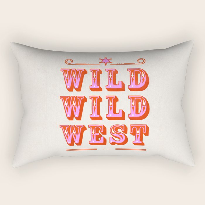 Wild Wild West Cowboy Typography Rectangular Pillow Gallery Image 2