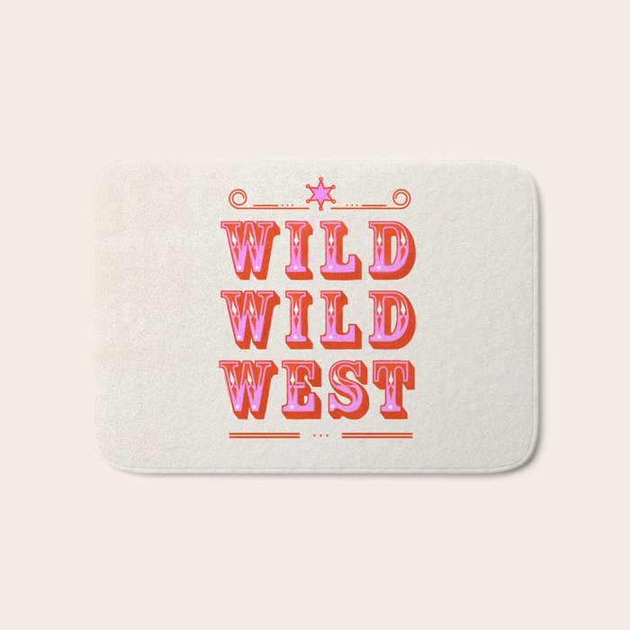 Wild Wild West Cowboy Typography Bath Mat Gallery Image 1