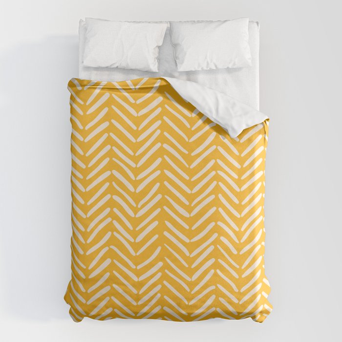 Arrow Lines Pattern in Mustard Yellow shades 1 Duvet Cover Gallery Image 1