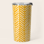 Arrow Lines Pattern in Mustard Yellow shades 1 Travel Mug Gallery Image 2