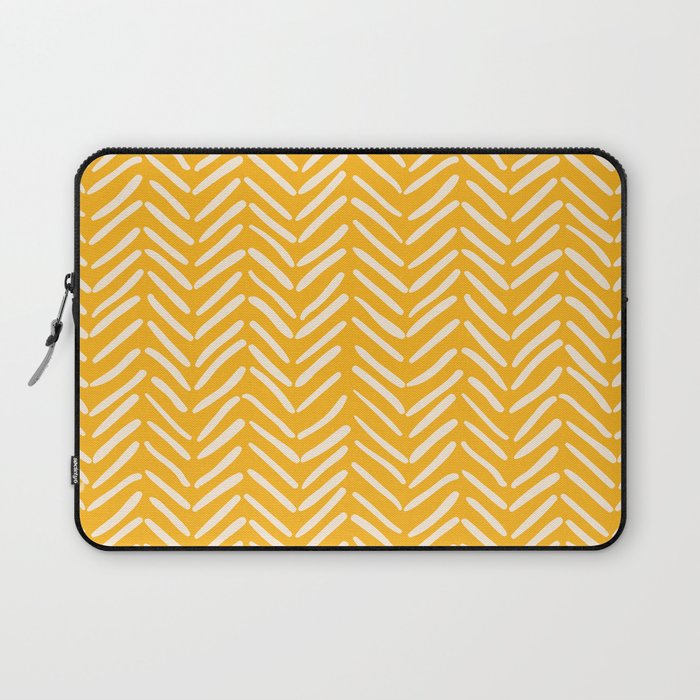 Arrow Lines Pattern in Mustard Yellow shades 1 Laptop Sleeve Gallery Image 1