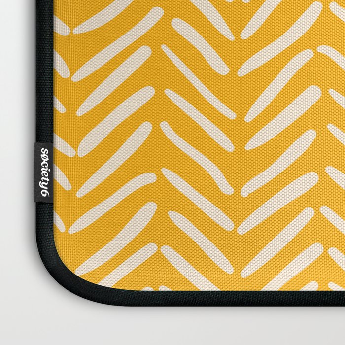 Arrow Lines Pattern in Mustard Yellow shades 1 Laptop Sleeve Gallery Image 3