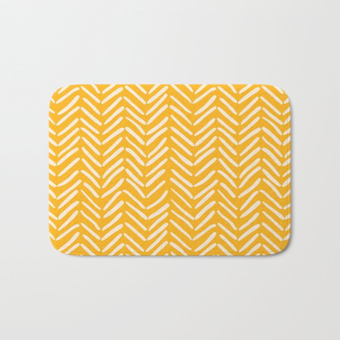 Arrow Lines Pattern in Mustard Yellow shades 1 Bath Mat Gallery Image 1