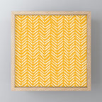 Arrow Lines Pattern in Mustard Yellow shades 1 Mini Art Print Gallery Image 1